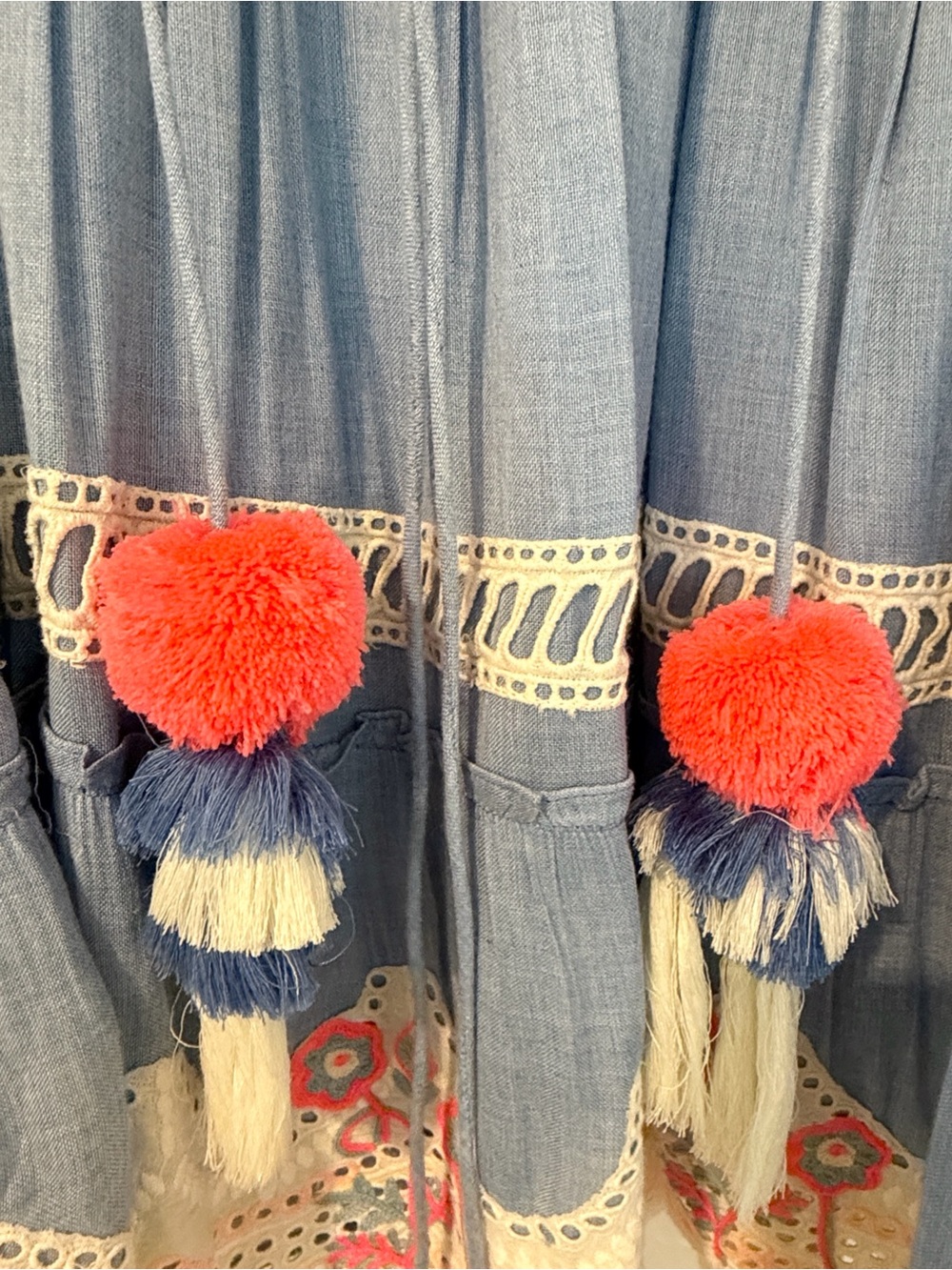 Hemant & Nandita - Blue Tassel-Trim Dress - Picture 4 of 5